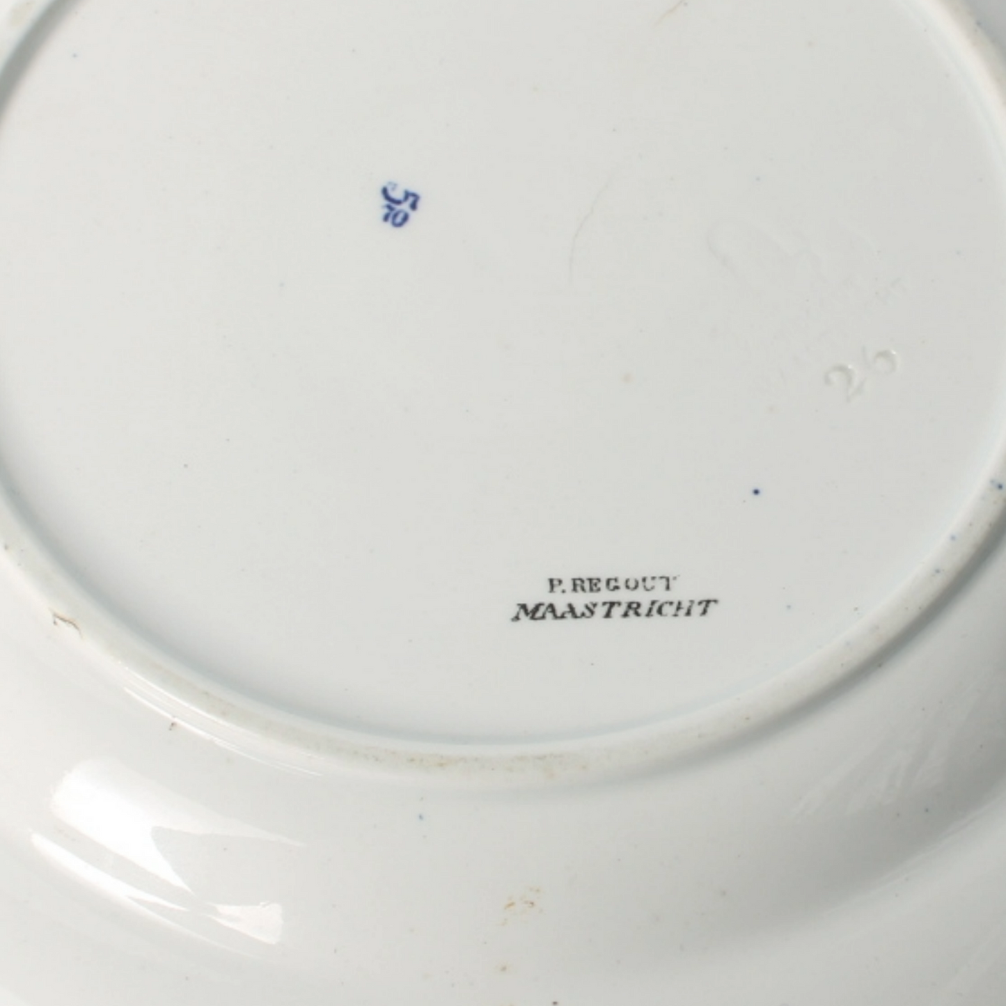 Antique P. Regout Maastricht Plate "Lievelingen", Hand-Painted Rural Scene