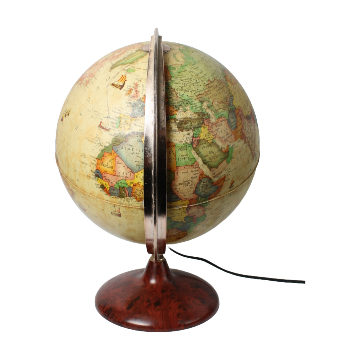 Vintage Italian Globe with Illuminated Feature - Tecnodidattica Discovery 30
