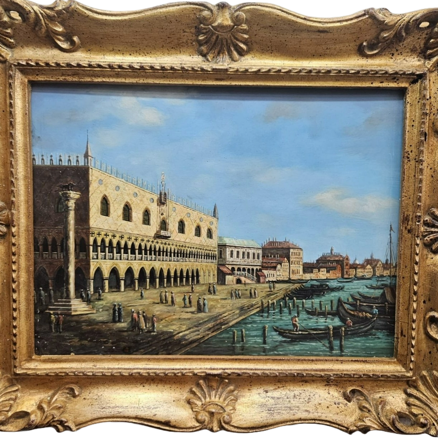 Hand-Painted Oil on Panel Painting of Venice Canal Grande by Aldo Marini, 1960s,