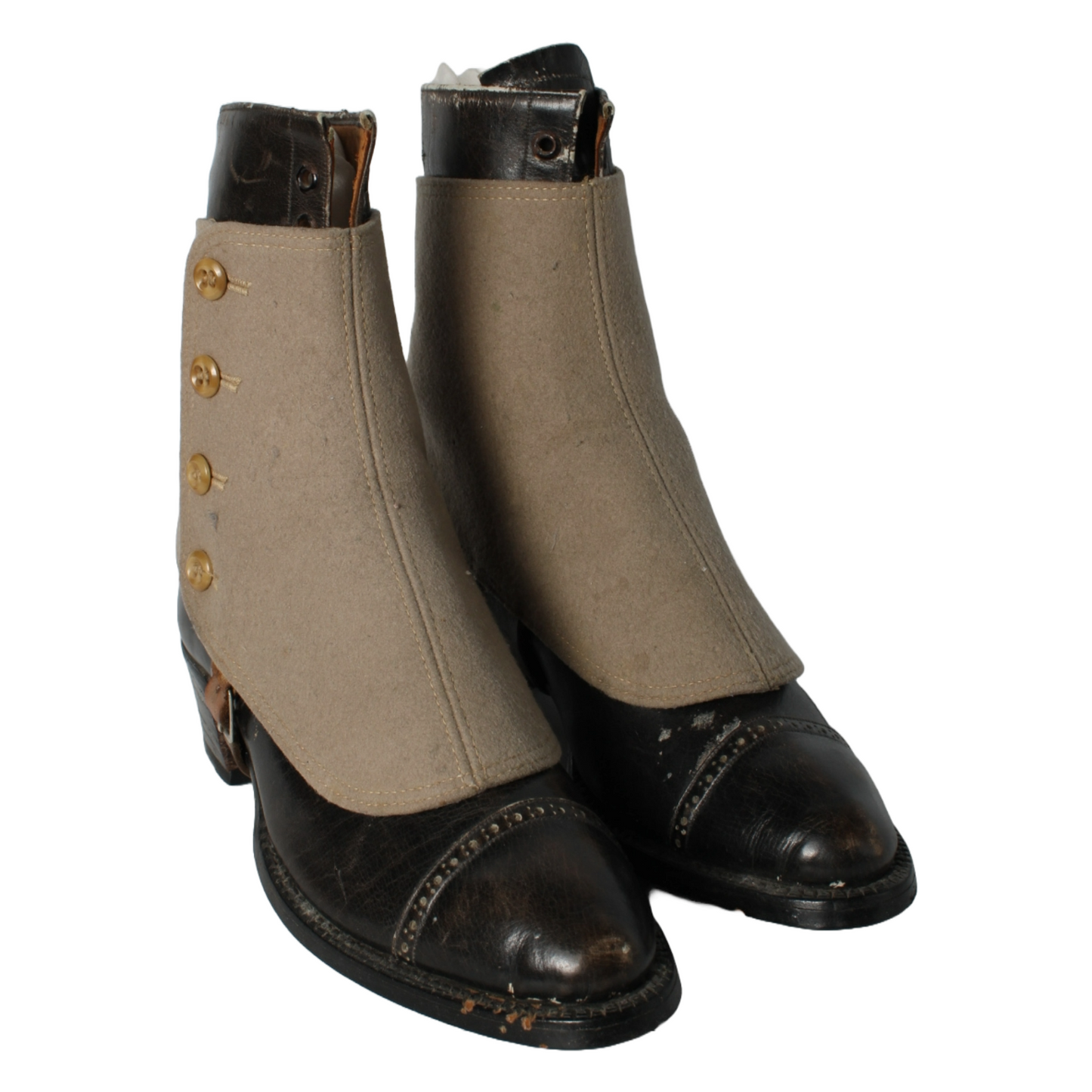 Antique Edwardian Ladies' Shoes | Original Fabric Spats | Size 2½