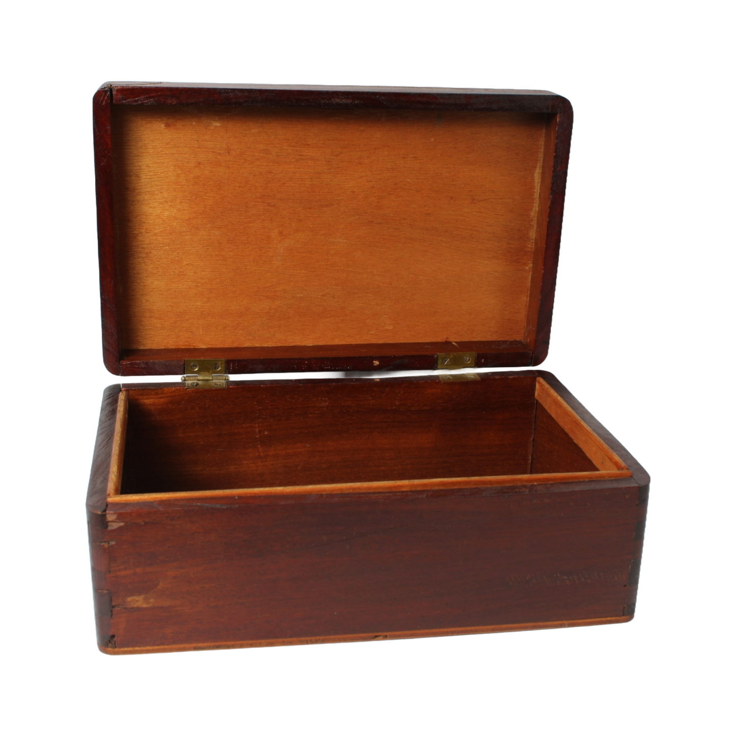 Antique Handcrafted Wooden Box - Unique Vintage Storage Chest - 29x18x11 cm