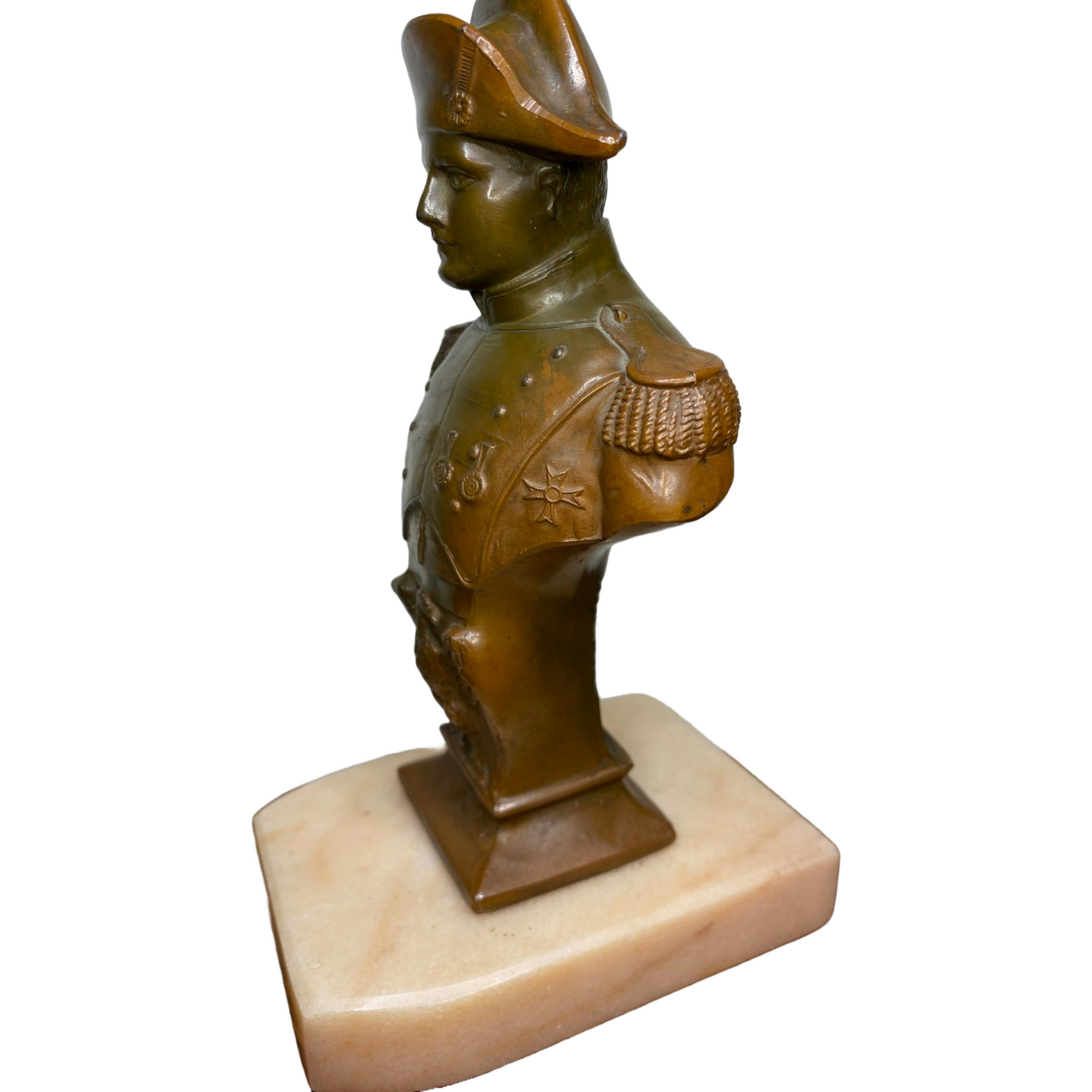 Signé Goyeau - Bust of Napoleon Bonaparte - 18 cm - Marble, Spelter, Patinated B