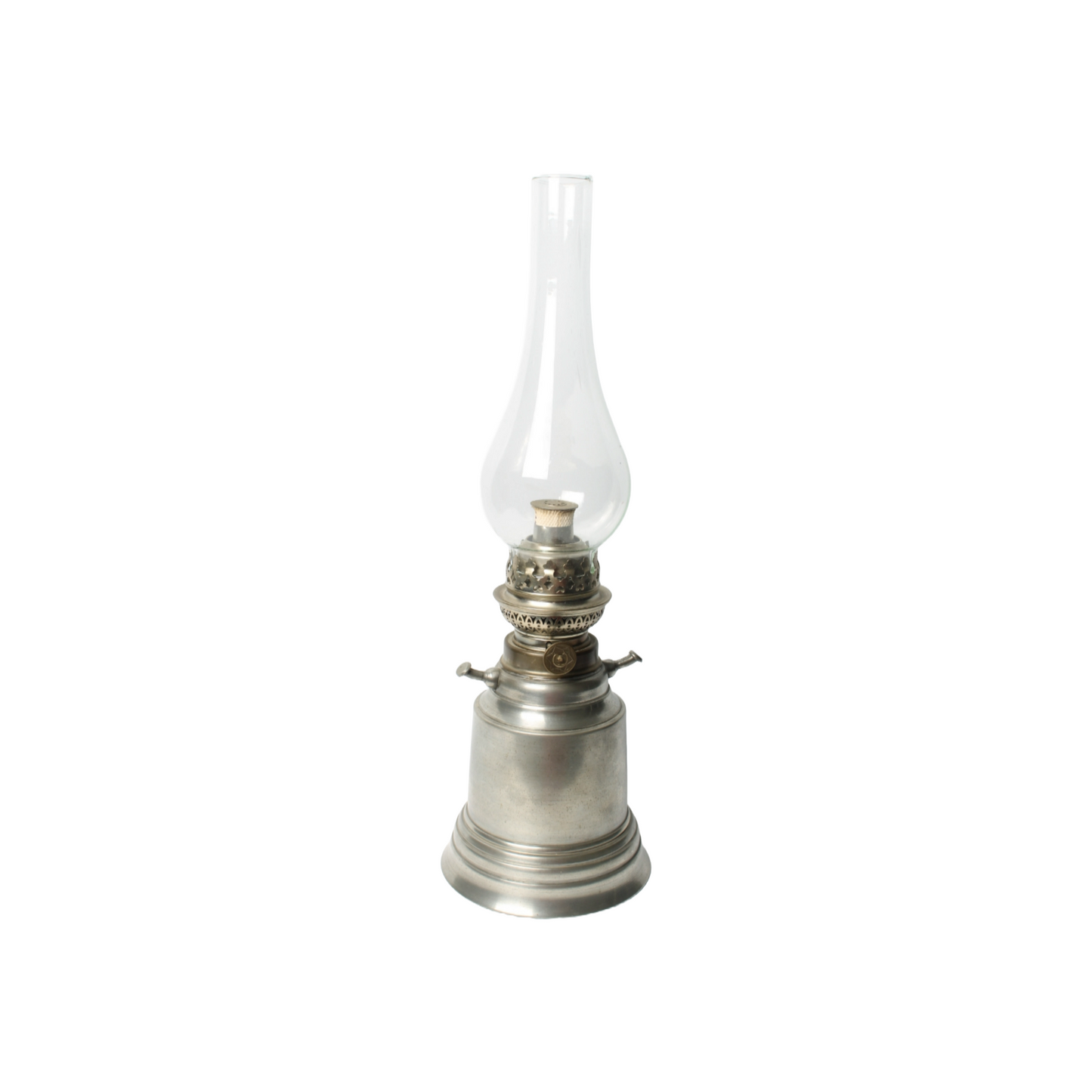 Vintage Tin Oil Lamp with Glass Chimney by De Boutsport, Circa 1974