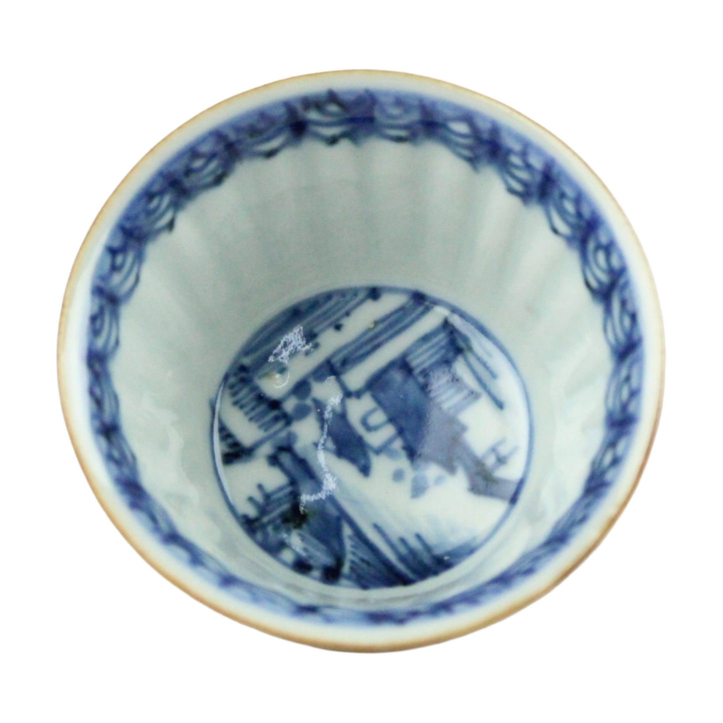 Set of 5 Chinese Export Porcelain Bowls with Matching Saucers – Batavia Brown Style (c. 1850–1900)