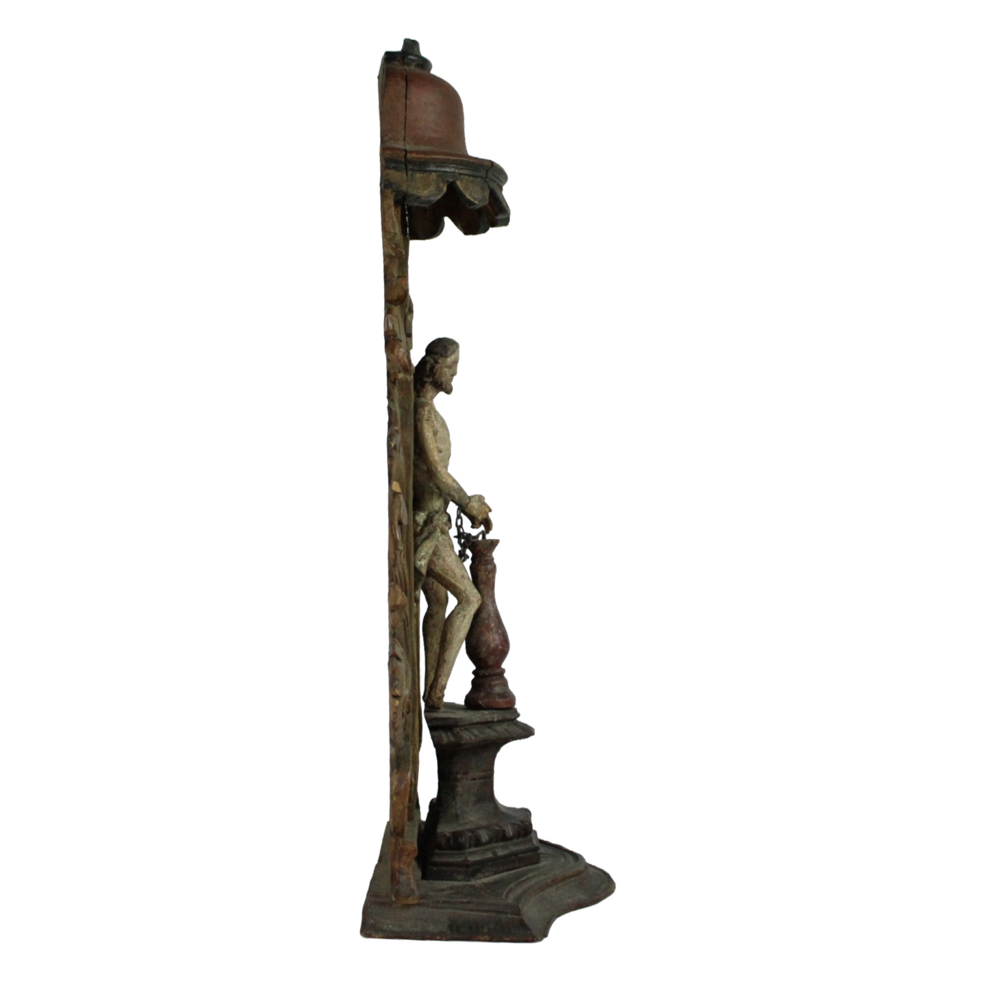 18th Century Carved Wooden Religious Wall Console – Ecce Homo / Christ at the Column