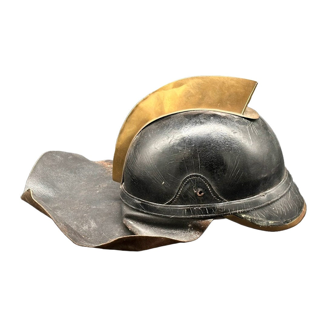 Antieke Nederlandse Leren Brandweerhelm - Jaren 20/30 - Vintage - Verzamelobject - Brandweer - Gratis Verzending