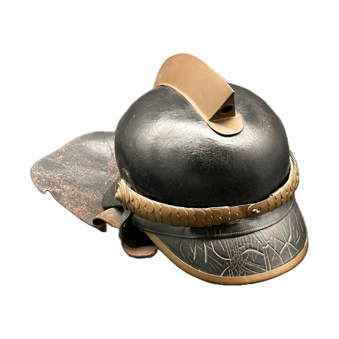 Antieke Nederlandse Leren Brandweerhelm - Jaren 20/30 - Vintage - Verzamelobject - Brandweer - Gratis Verzending