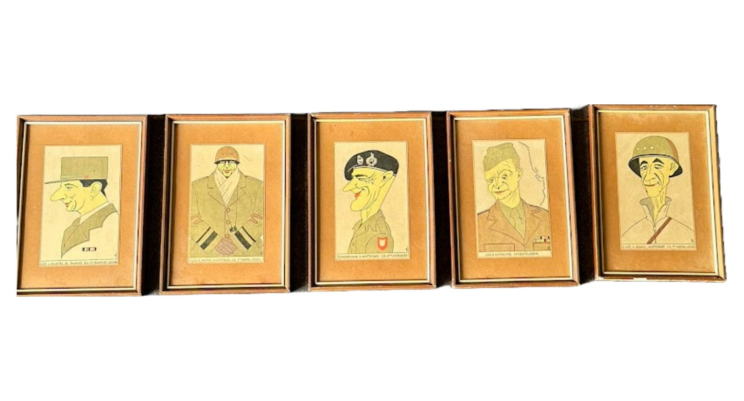 WWII Memorabilia - Framed Dutch Cartoon of General Montgomery Wall Art - WO2 - Tweede Wereldoorlog - Gratis Verzending - Schilderij