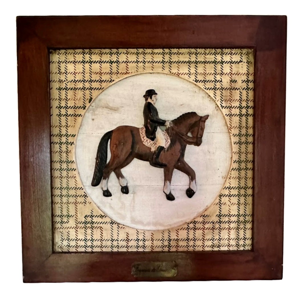 Antieke Ruiterdressuurschilderijen - Vintage Kunstwerk voor Paardenliefhebbers! - Schilderen op Tin Antieke Paardenstalborden - Paarden