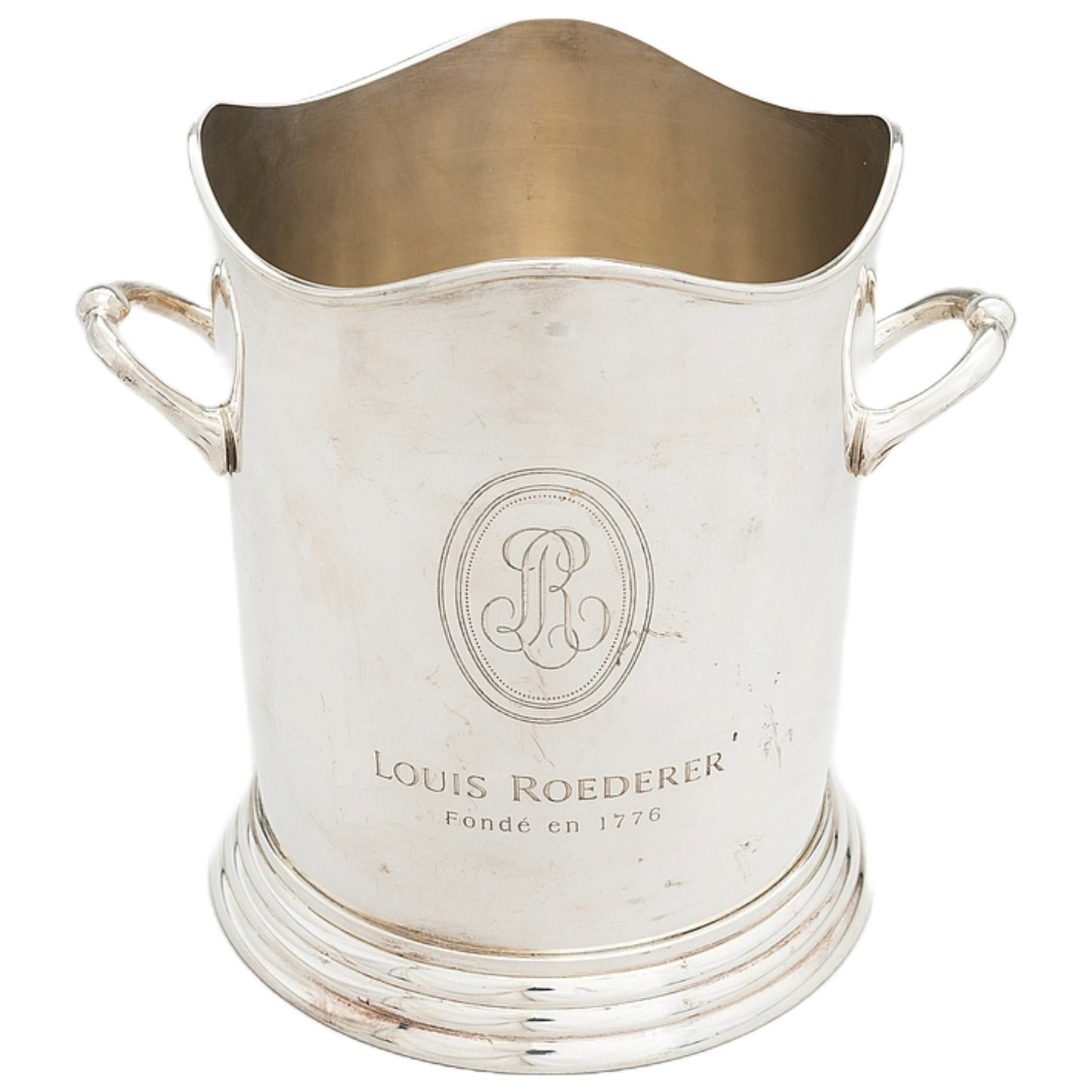 Champagnekoeler - Verzilverd Messing - Louis Roederer - Gratis Verzending - Topstuk - Great Gift - Vintage - Antiek - Champagne - Gift