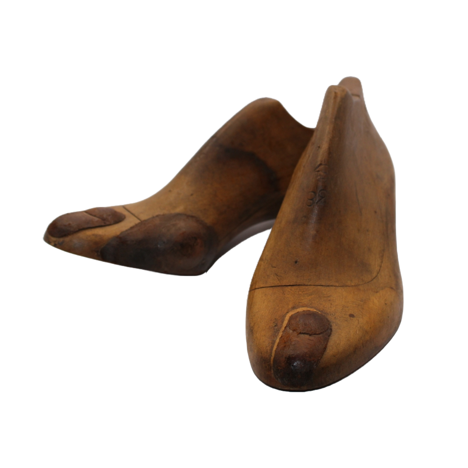 Antique Wooden Shoemaker's Lasts Size 38 - Complete Set with Iron Fittings