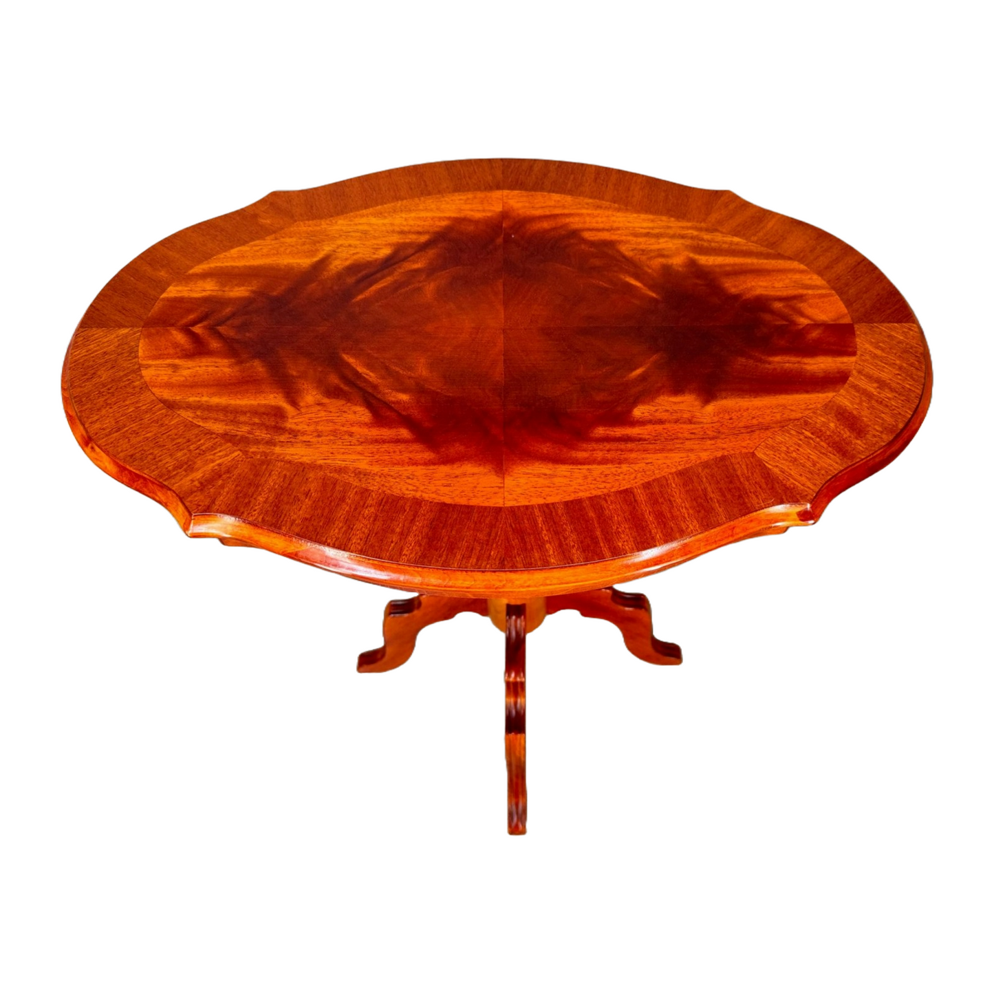 Vintage French Wine or Side Table, Handcrafted, 1950s, Elegant Wood Grain Patter
