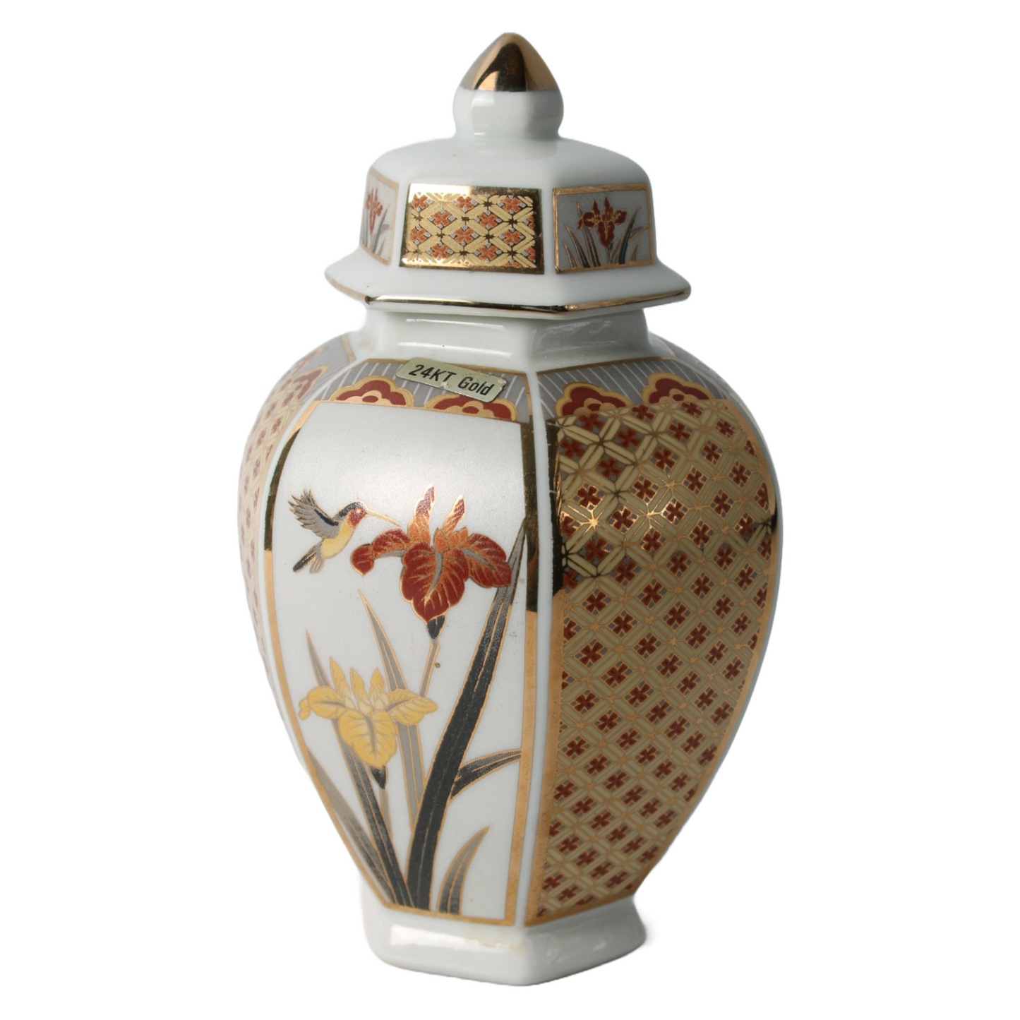 Japanese Porcelain Pot with Chokin Art and 24-Karat Gold Details