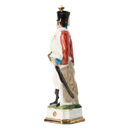 Hand-Painted Porcelain Figurine of Napoleonic Officer, Circa 1920-1940