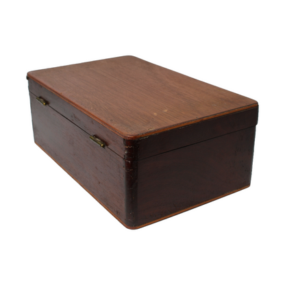 Antique Handcrafted Wooden Box - Unique Vintage Storage Chest - 29x18x11 cm