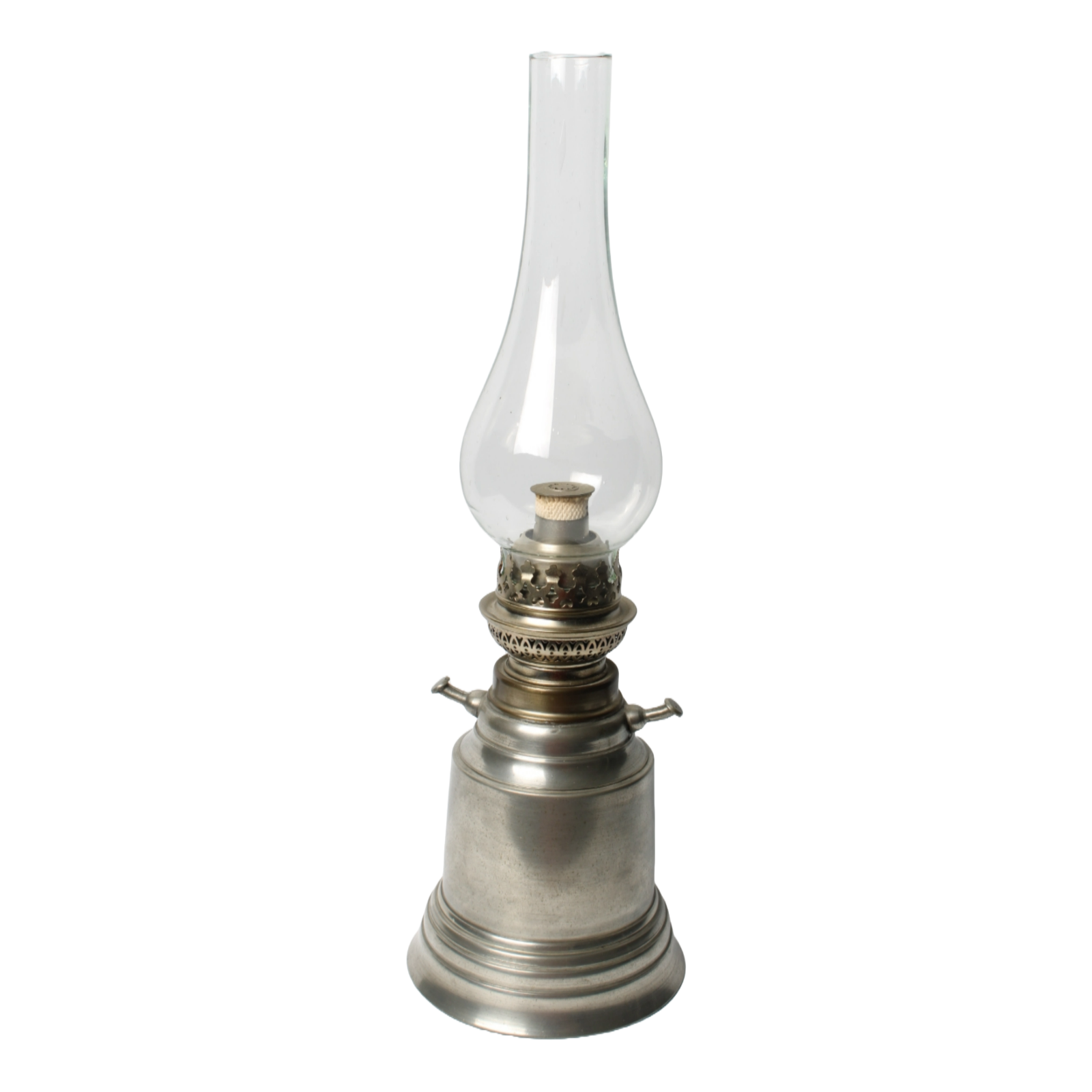 Vintage Tin Oil Lamp with Glass Chimney by De Boutsport, Circa 1974