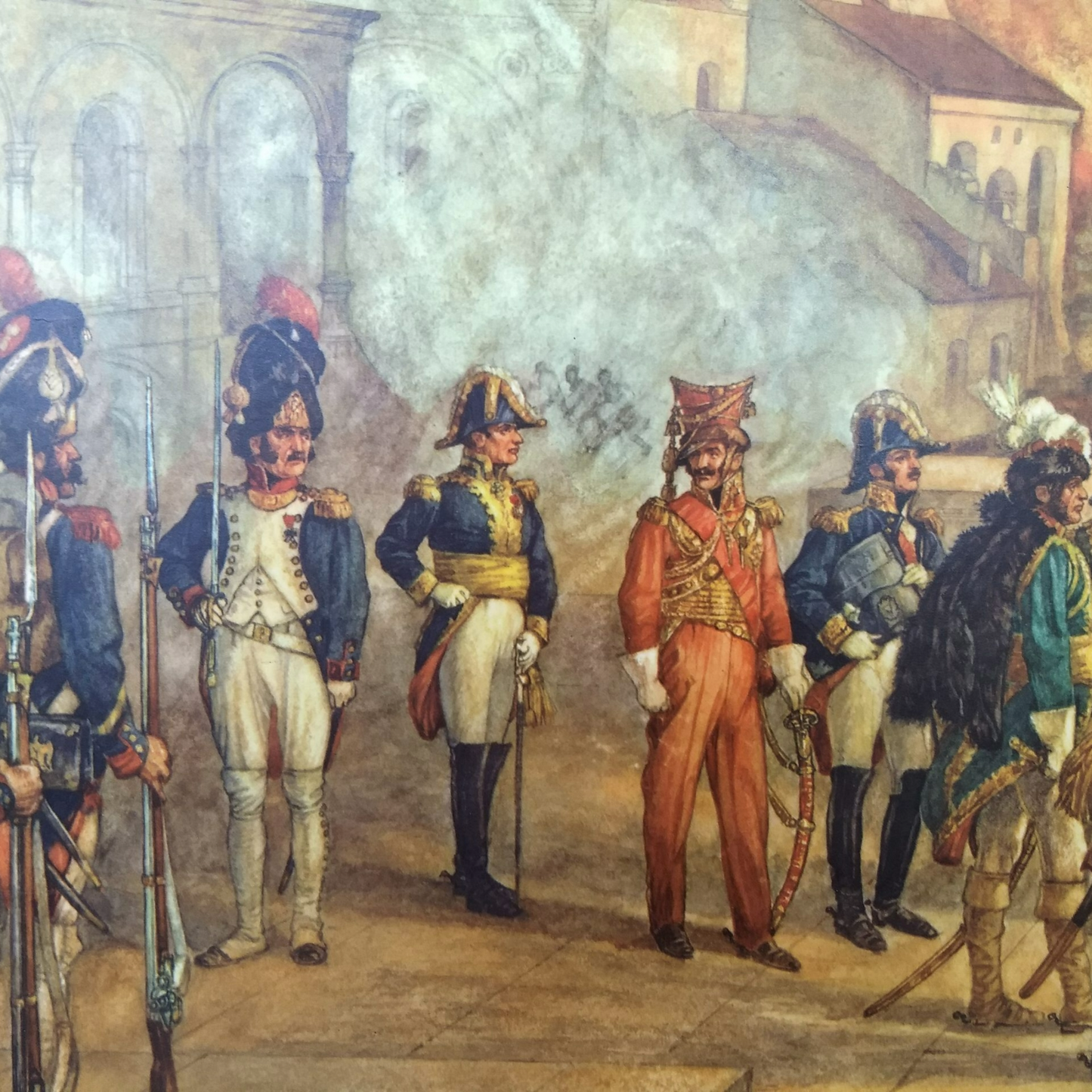Antique School Chart "Fire of Moscow 1812" | J.H. Isings | Historical Decor |