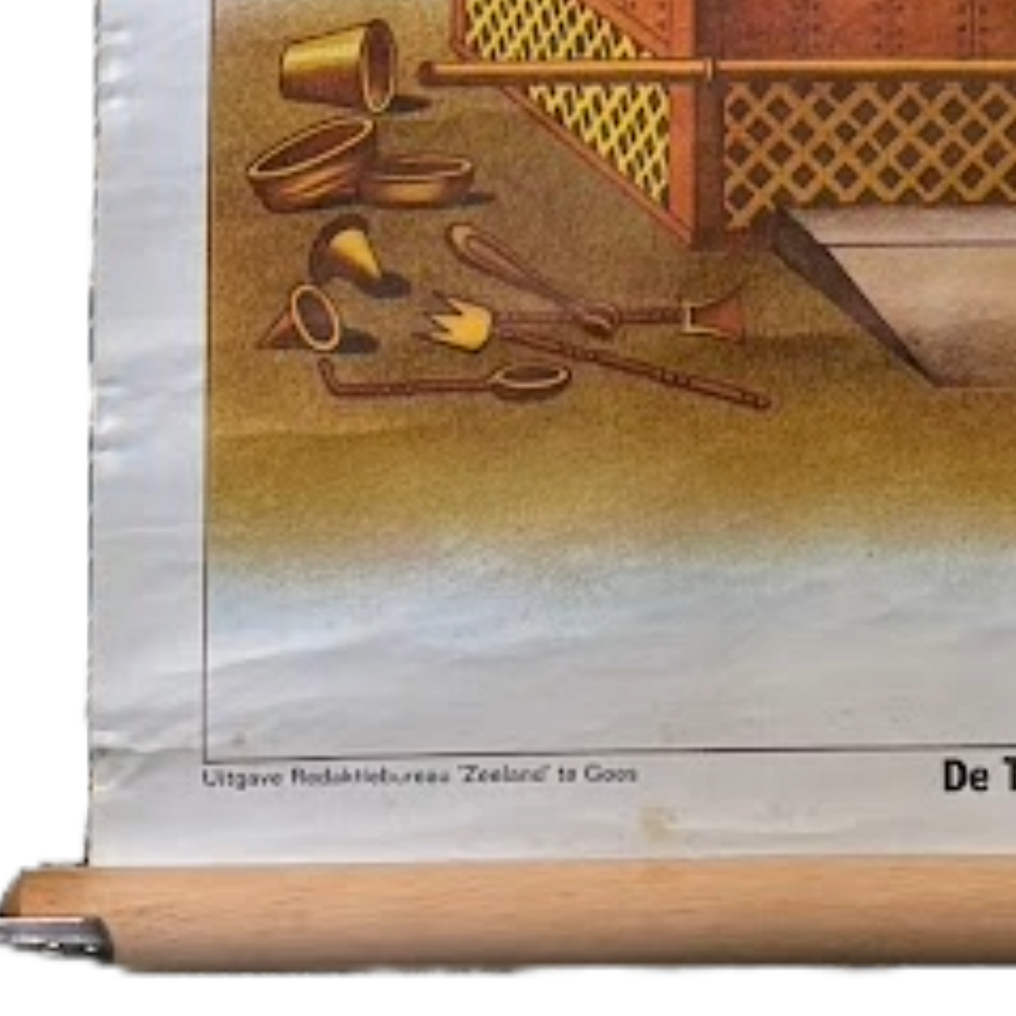 Antique Dutch Bible School Chart “The Tabernacle from Outside”