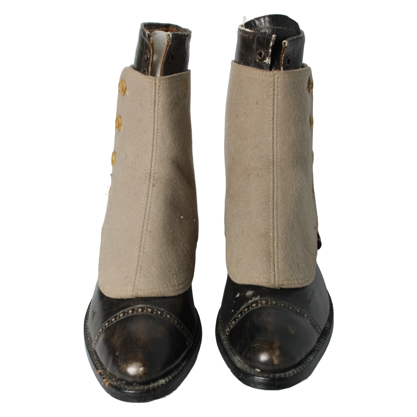 Antique Edwardian Ladies' Shoes | Original Fabric Spats | Size 2½