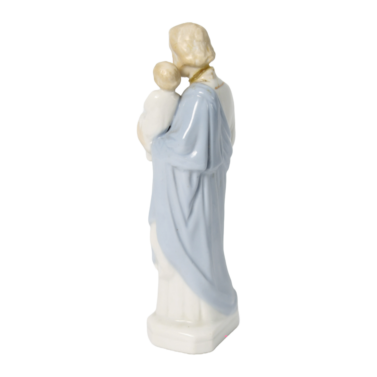 Hand-Painted Porcelain Saint Joseph Statue with Child Jesus - Dated 2006
