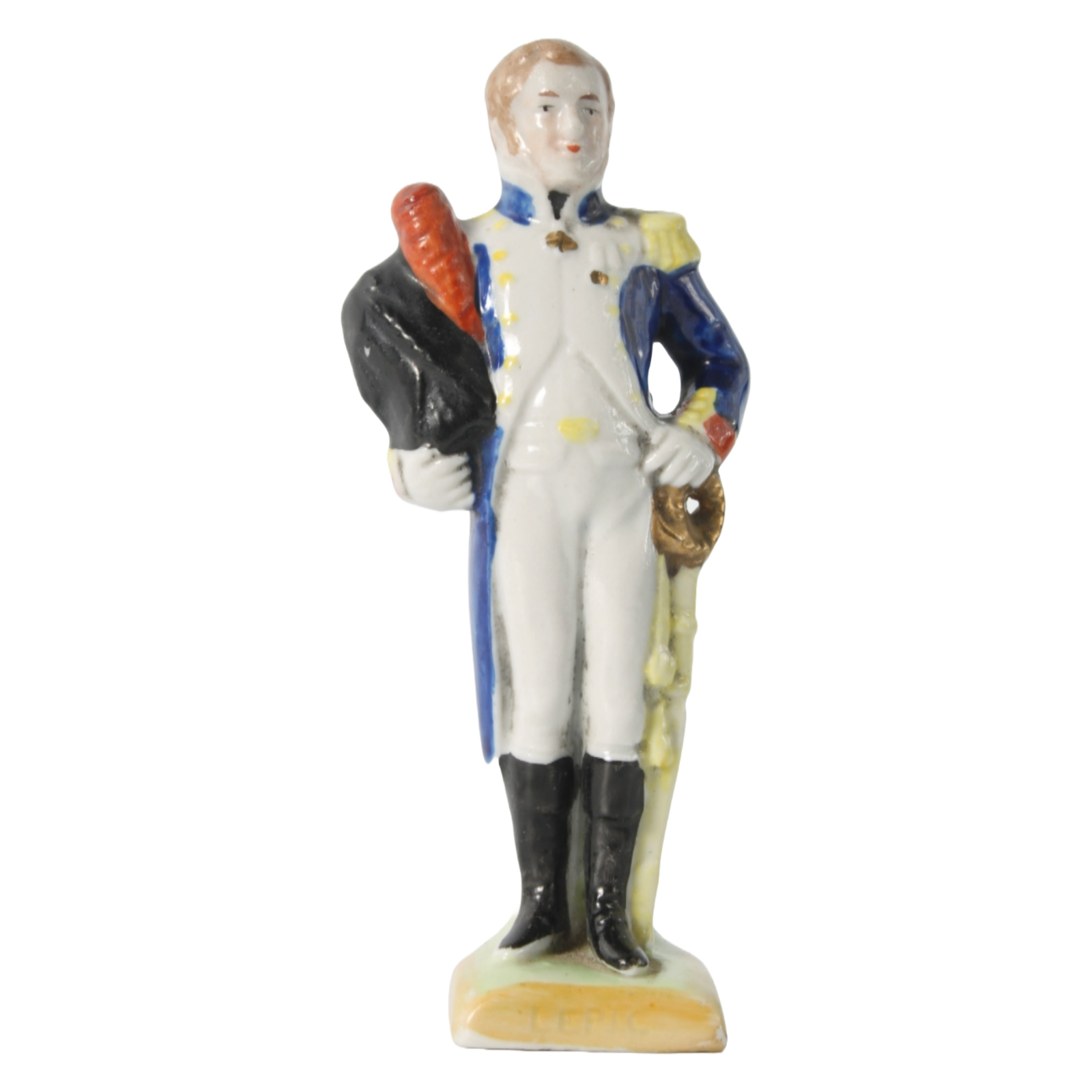 Hand-Painted Porcelain Figurine of General Louis Lepic, Kister Scheibe Alsbach,