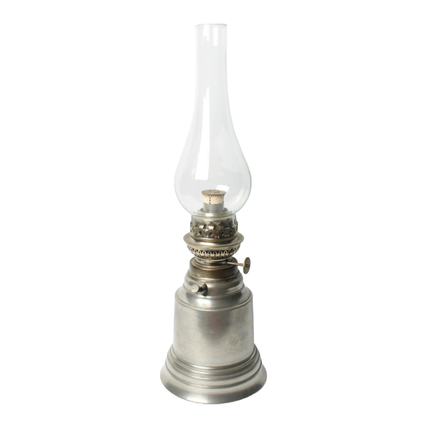 Vintage Tin Oil Lamp with Glass Chimney by De Boutsport, Circa 1974