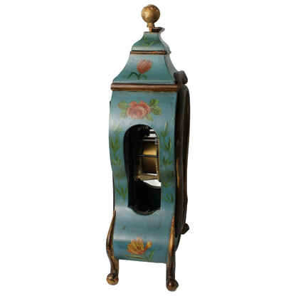 Antique Neuchâteloise Mantel Clock | Hand-Painted Wooden Timepiece ca. 1800 |