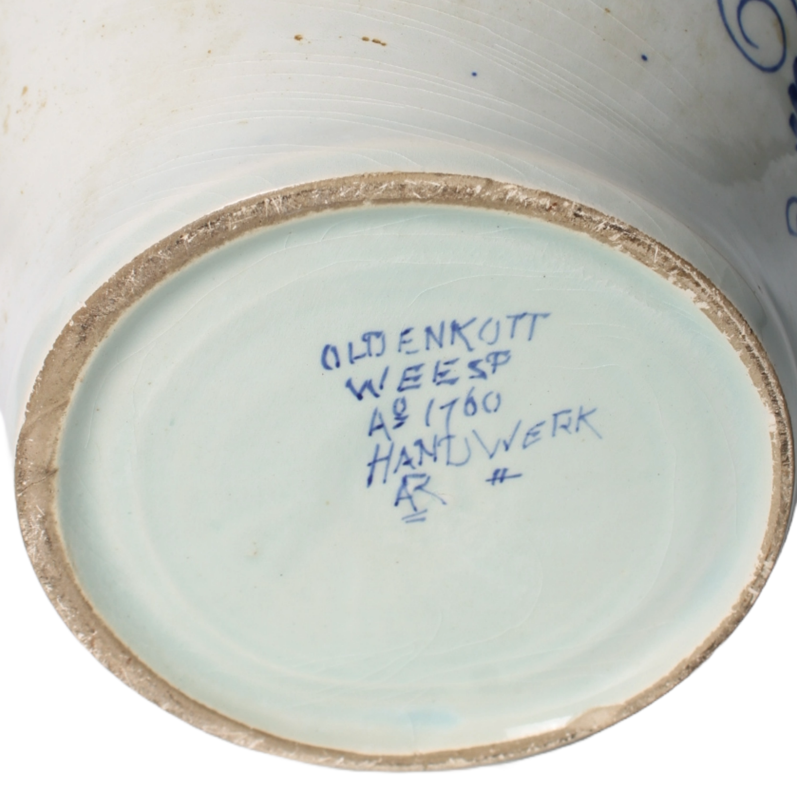 Antique Tobacco Jar VARINAS | Oldenkott Weesp Aº 1760 | Delft Blue Pottery with