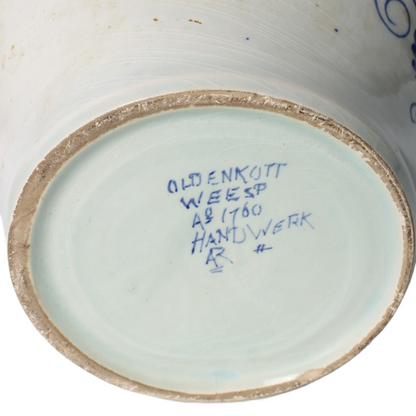 Antique Tobacco Jar VARINAS | Oldenkott Weesp Aº 1760 | Delft Blue Pottery with
