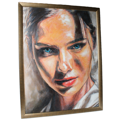 Expressive Realistic Portrait "Liza" by Ronnie Bravo | Hand-Painted | Unique Art