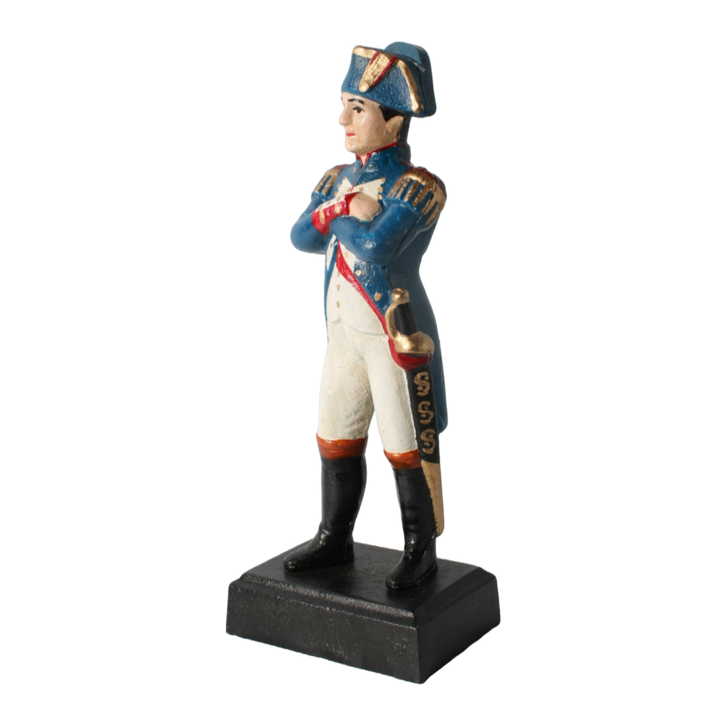 Cast Iron Napoleon Bonaparte Statue, Detailed French Historical Figure, 28 cm