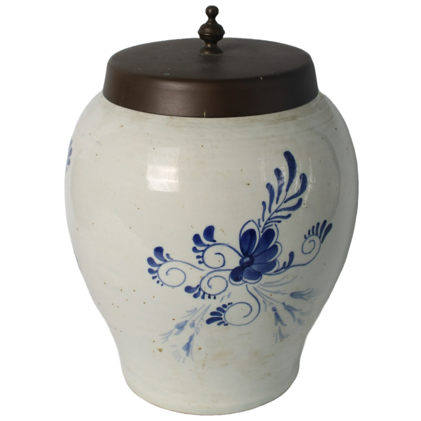 Antique Tobacco Jar VARINAS | Oldenkott Weesp Aº 1760 | Delft Blue Pottery with