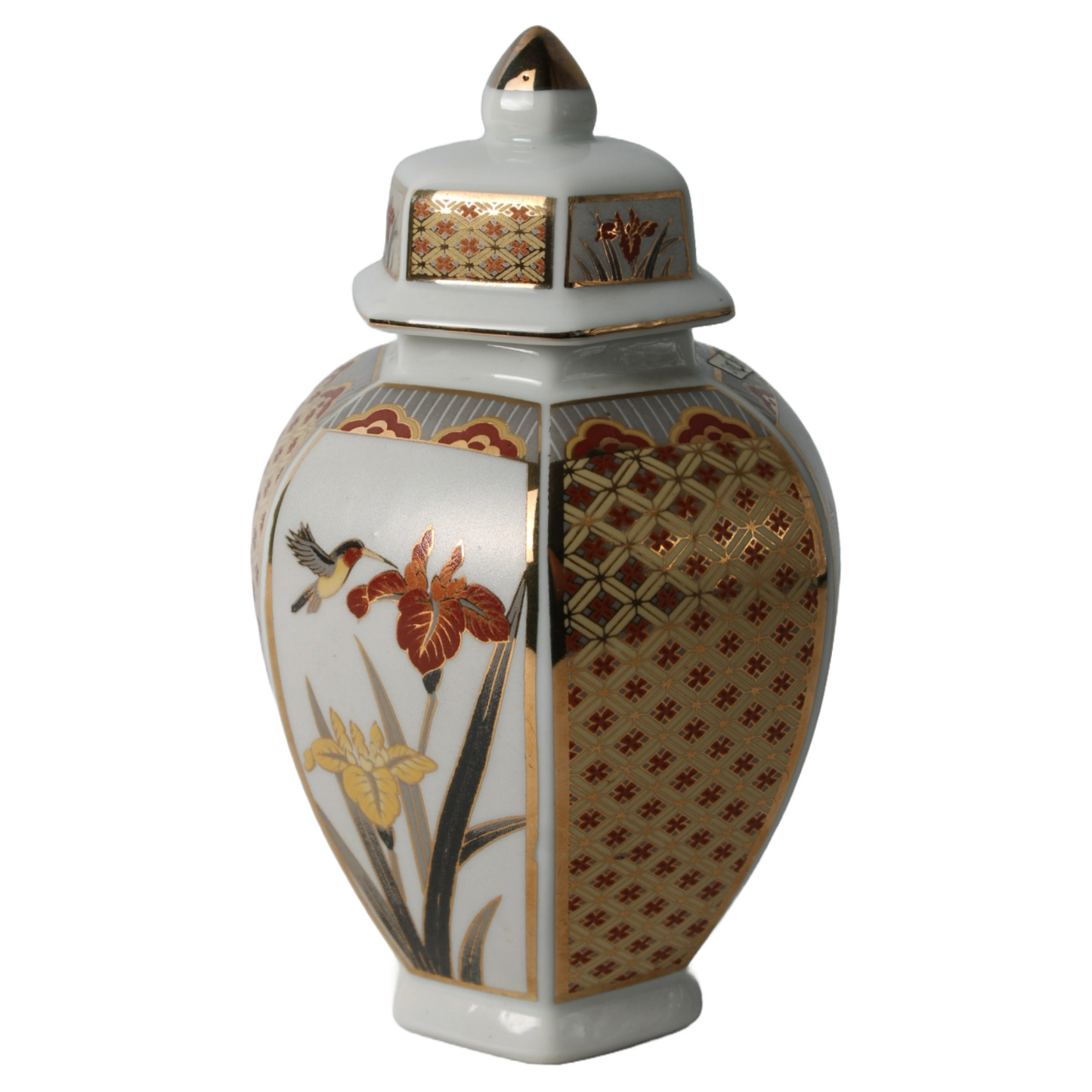 Japanese Porcelain Pot with Chokin Art and 24-Karat Gold Details
