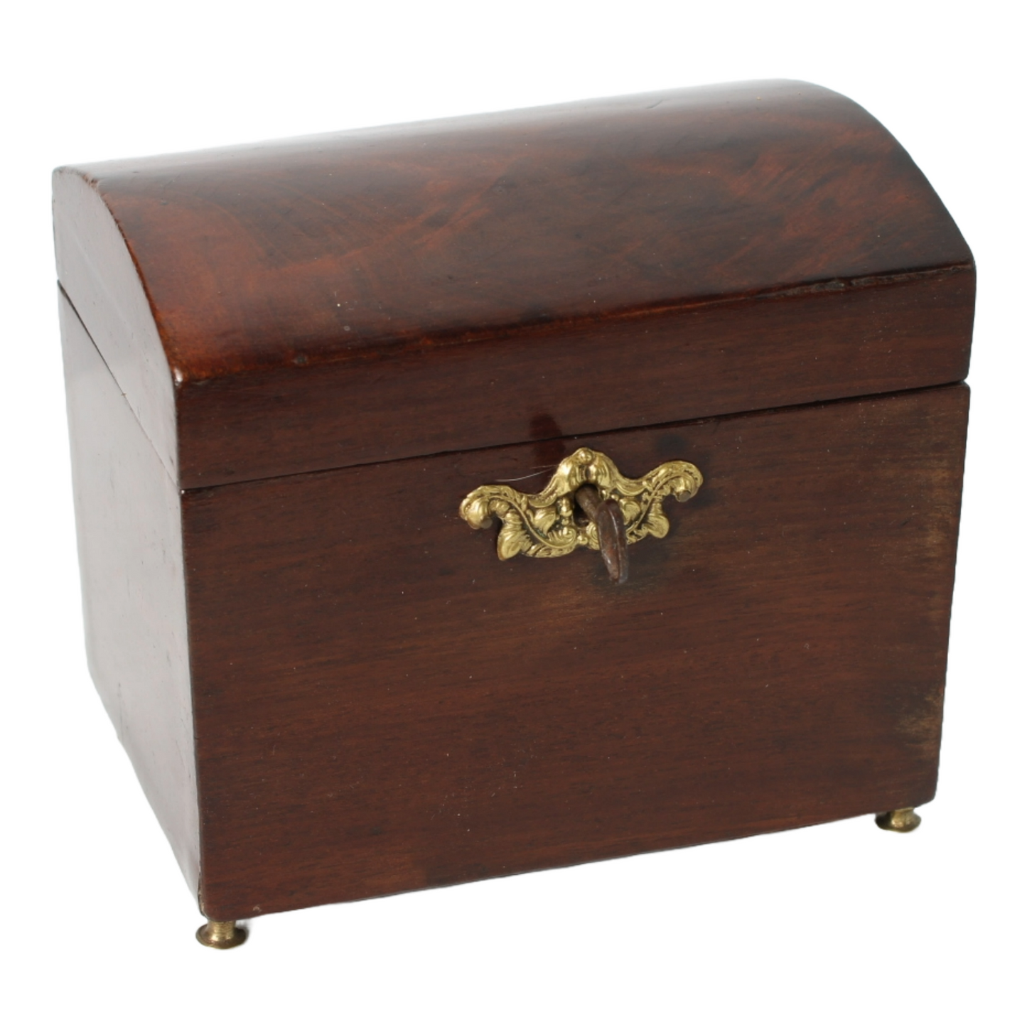Antique Wooden Box with Curved Lid | Late 19th Century | Tea Tobacco