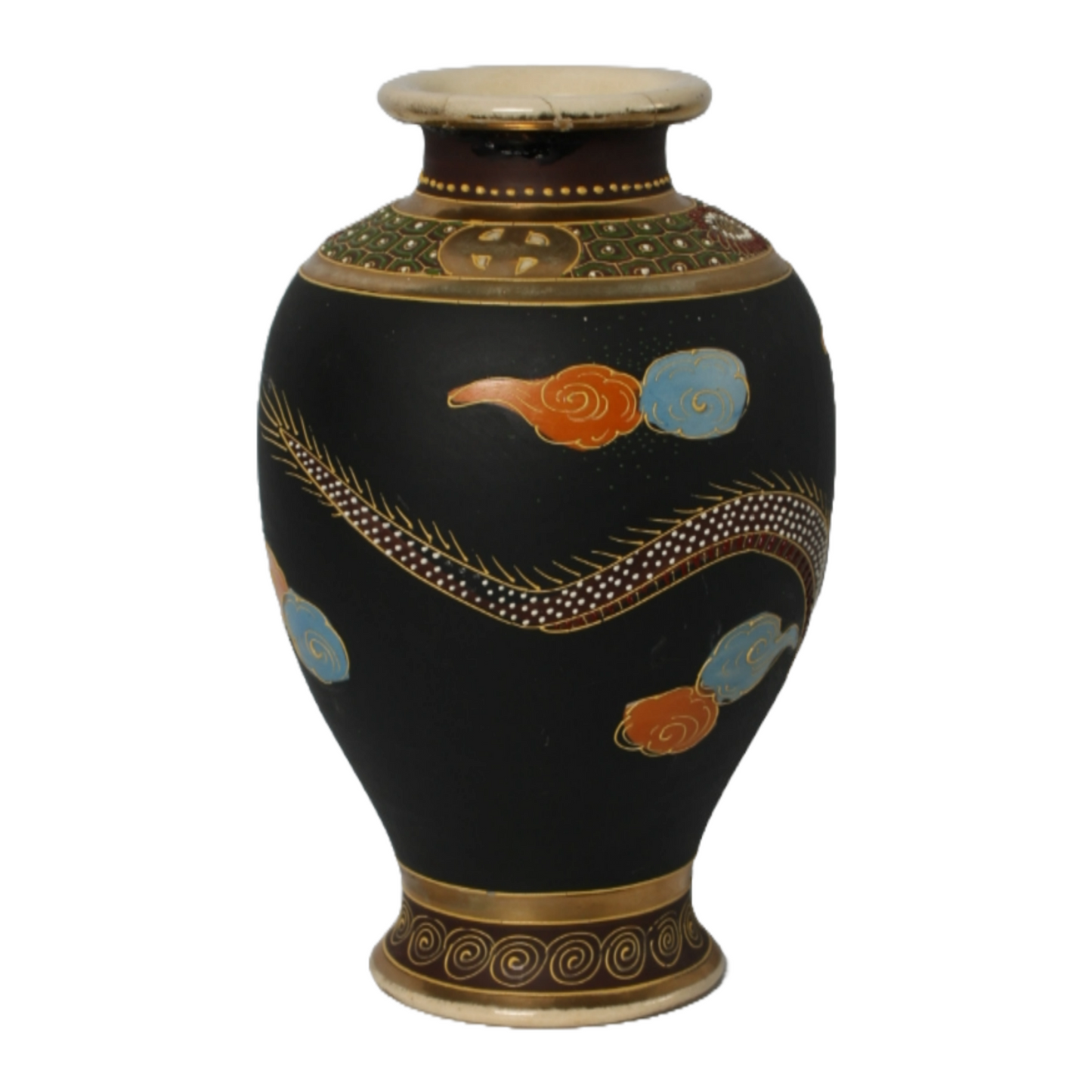 Hand-Painted Japanese Vase - Signs of Use - 20th Century Masterpiece