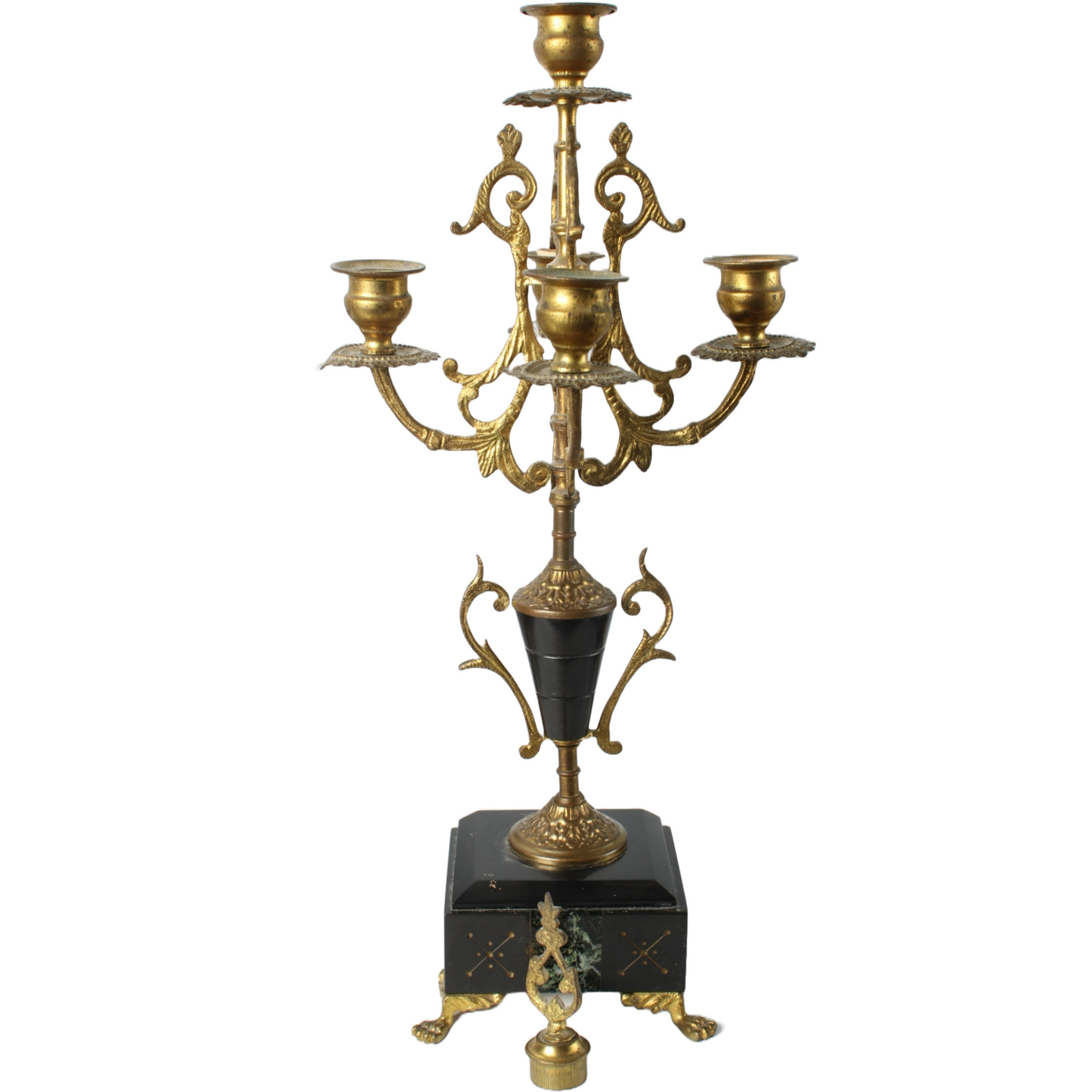 Exclusive Antique Mantel Clock Set with Candelabras by "Gussinklo Utrecht"