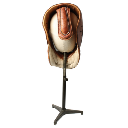 Vintage 1920s French Fencing Mask and Mannequin Head on Adjustable Stand