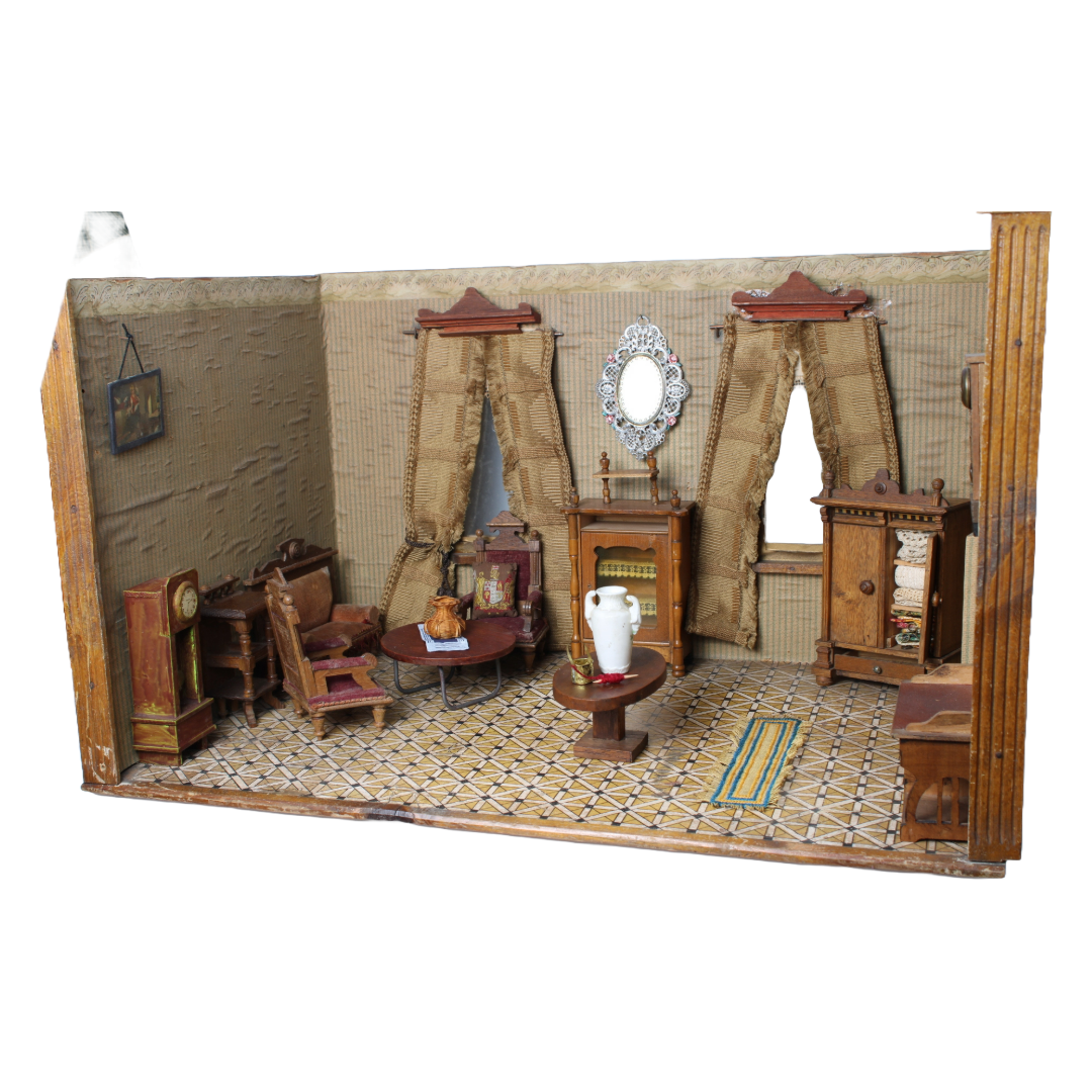 Antique Wooden Dollhouse "Villa Betsie" | Early 20th Century | Furnished