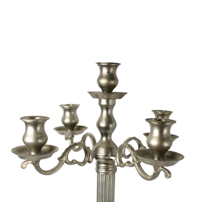 XXL Vintage Silver-Plated Candelabra – 5 Arms, 75 cm Tall