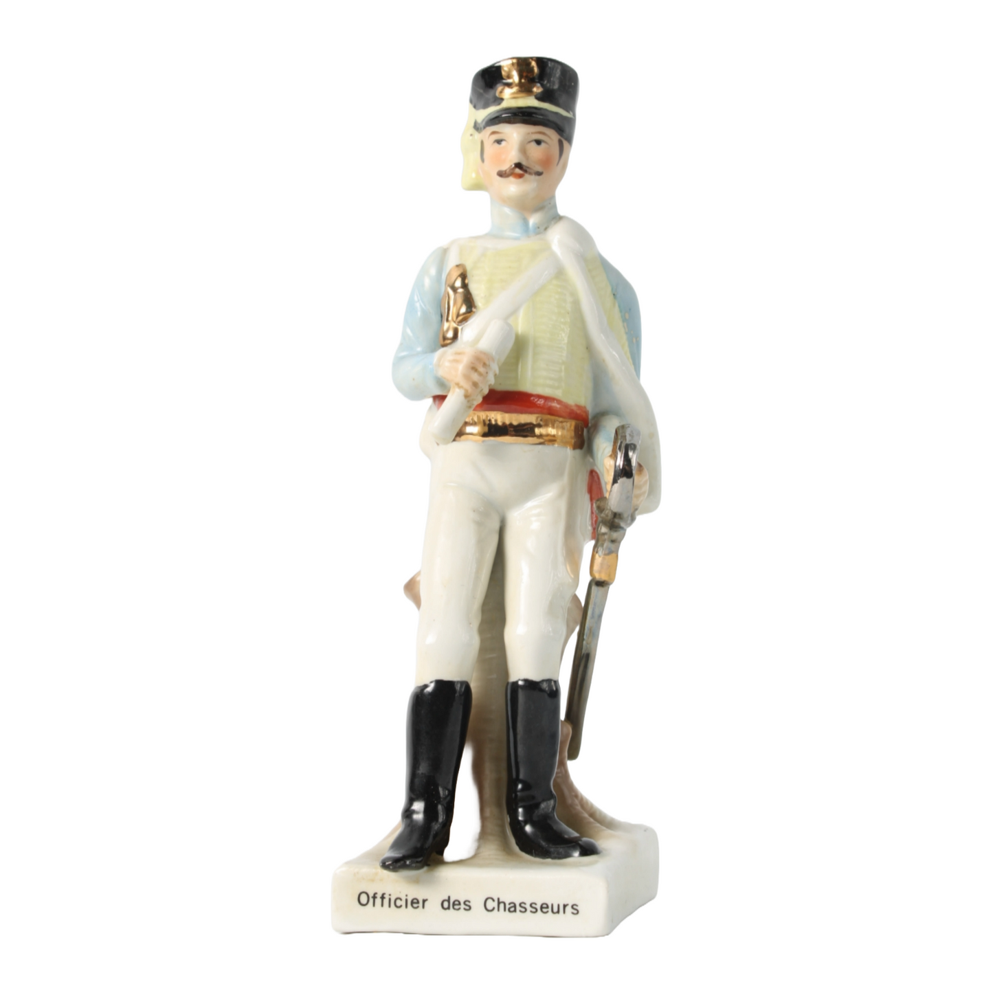 Hand-Painted Porcelain Figurine of Napoleonic Officer, 1920-1940