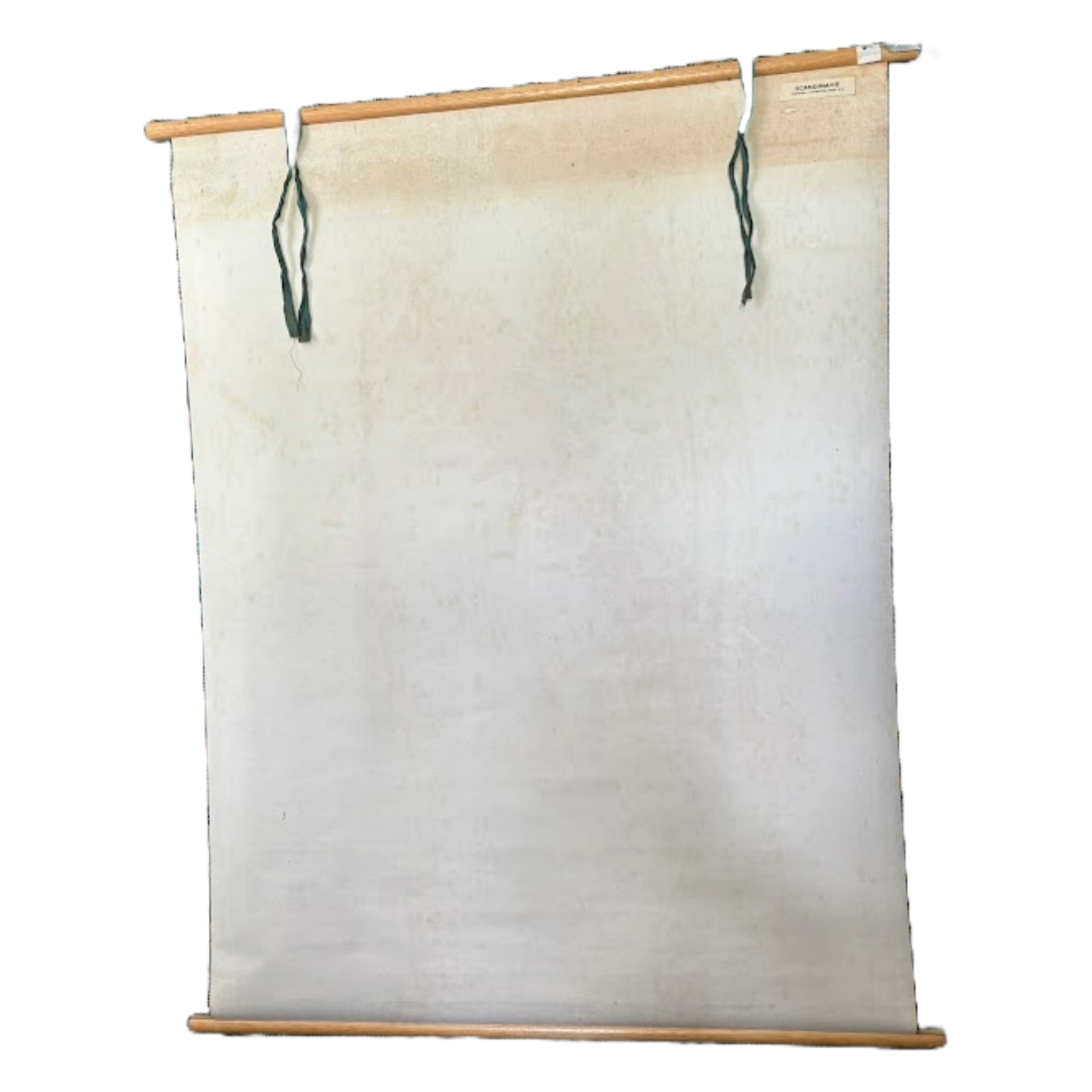 Vintage Scandinavian & Finland School Map on Canvas with Wooden Rods