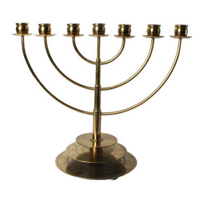 Astrological Menorah, Brass, 20th Century, Decorative and Symbolic