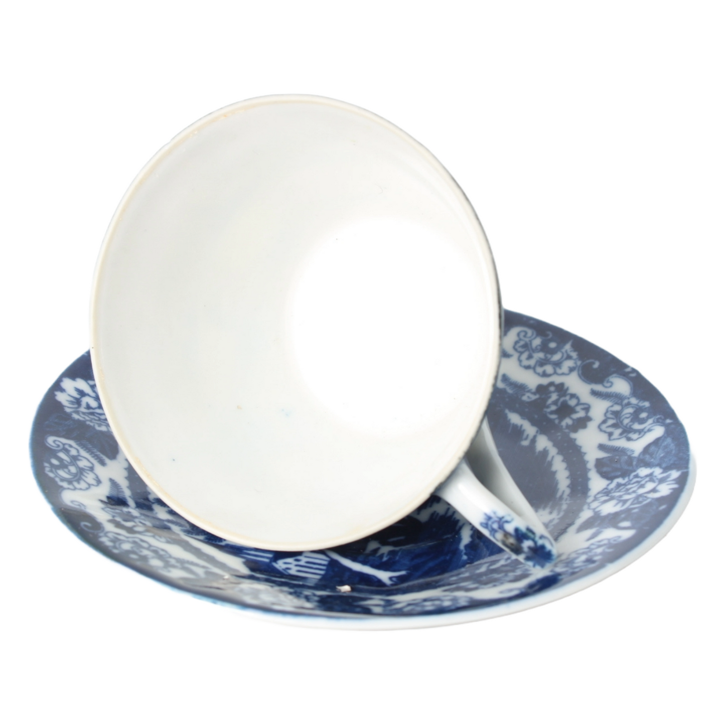 Antique 19th Century Delft Blue Cup & Saucer | Dutch Porcelain