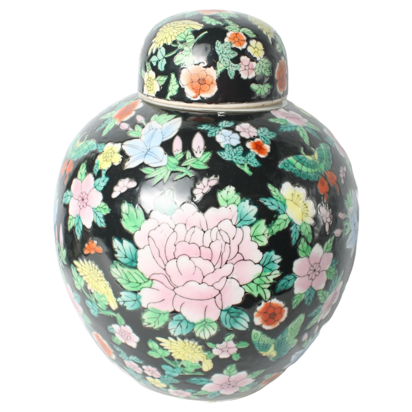 Set of Antique Chinese Famille Rose Ginger Jars | Porcelain Lidded Jars