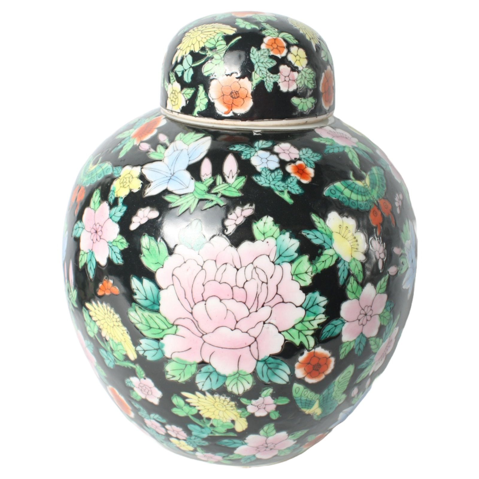Set of Antique Chinese Famille Rose Ginger Jars | Porcelain Lidded Jars