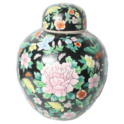 Set of Antique Chinese Famille Rose Ginger Jars | Porcelain Lidded Jars