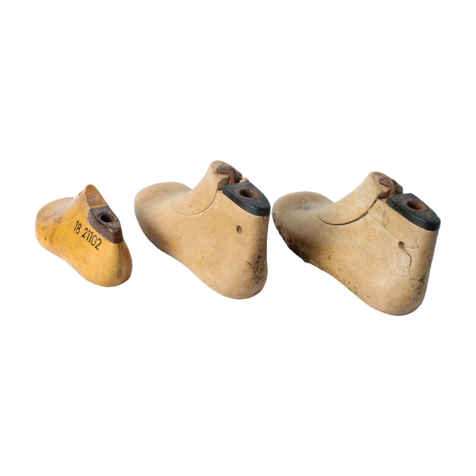 Vintage Wooden Shoe Lasts by Heinrich Schmidt, Children size, set of 3
