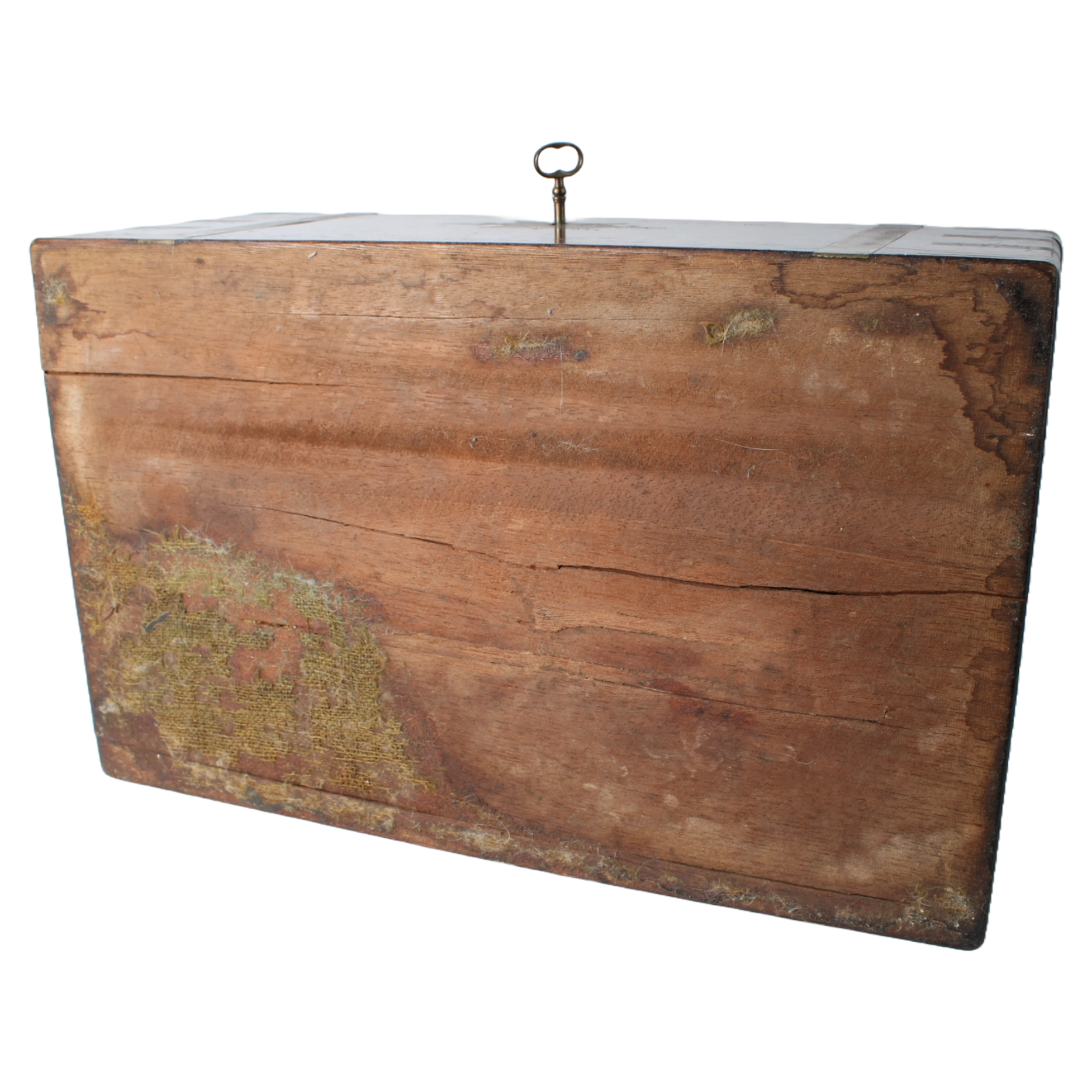 19th Century Writing Box – Antique Wooden Portable Desk with Brass Fittings
