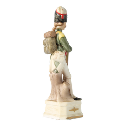 Antique Hand-Painted Porcelain Soldier Figurine, 1880-1900, European Collectible