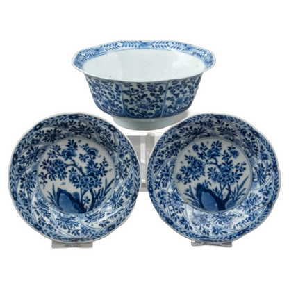 Rare Chinese Blue and White Porcelain Bowls | Kangxi & Qing Dynasty | Antique